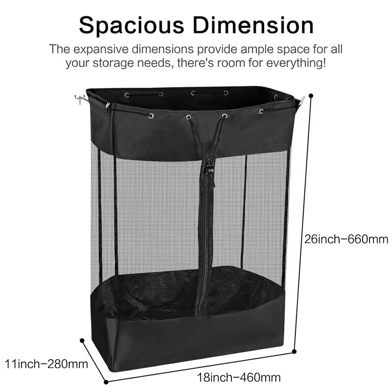 Skipwall Pegboard Baskets,Pegboard Wall Organizer with Take and Go Design,Extra Large (26*18*11 Inches) Mesh Peg Board Organizer Accessories ,Easy Access Zipper for Home Sport Garage Storage (EXTRA LARGE) - Image 3